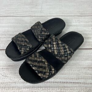 Robert Zur Women's Black Gala Braided Slide Sandal Size 9